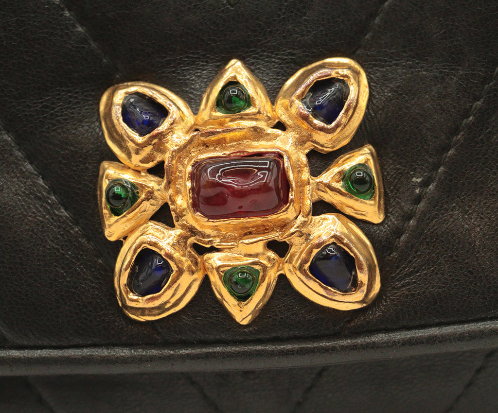 Chanel Black Lambskin & Gripox Gold Hardware Vintage Crossbody 15