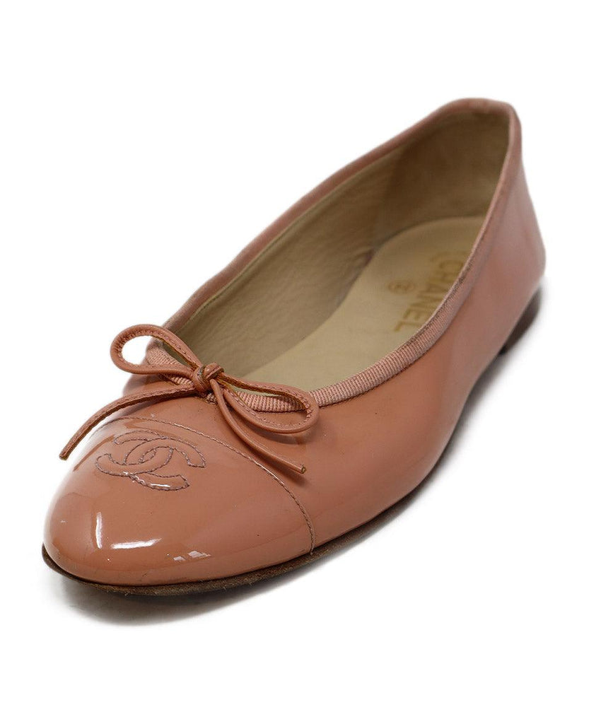 Chanel Pink Patent Leather Flats 
