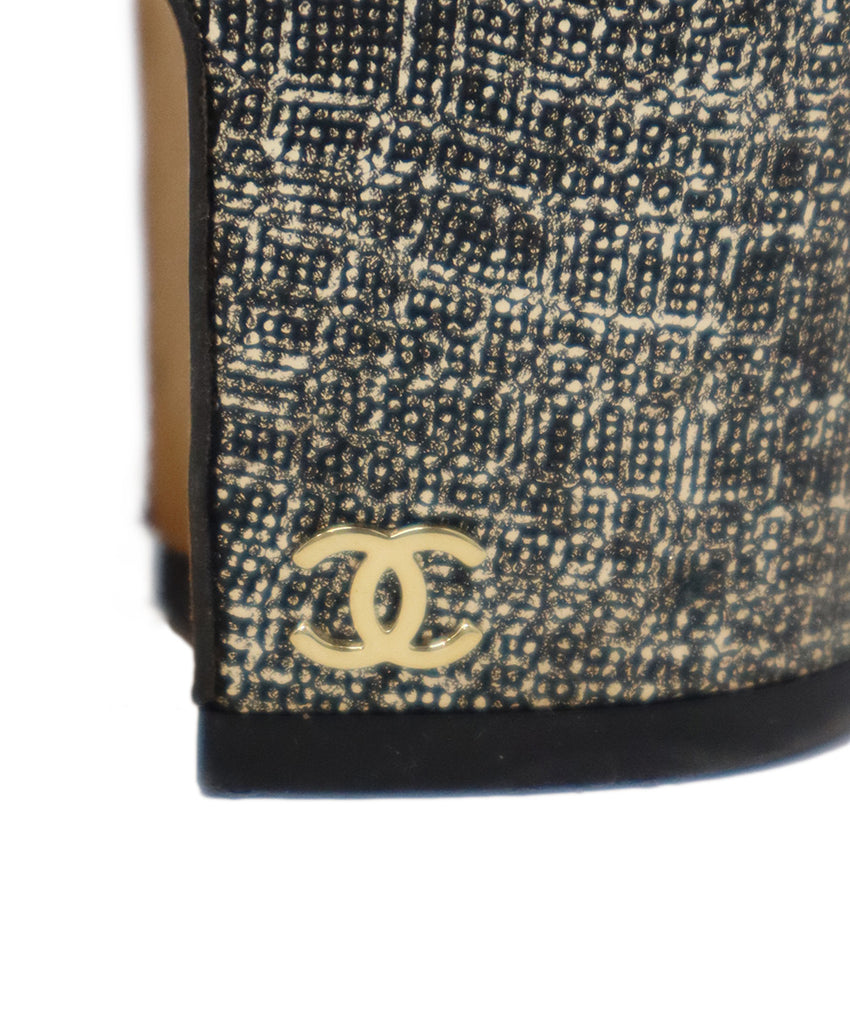 Chanel Gold & Black Leather Slingbacks sz 11.5 - Michael's Consignment NYC