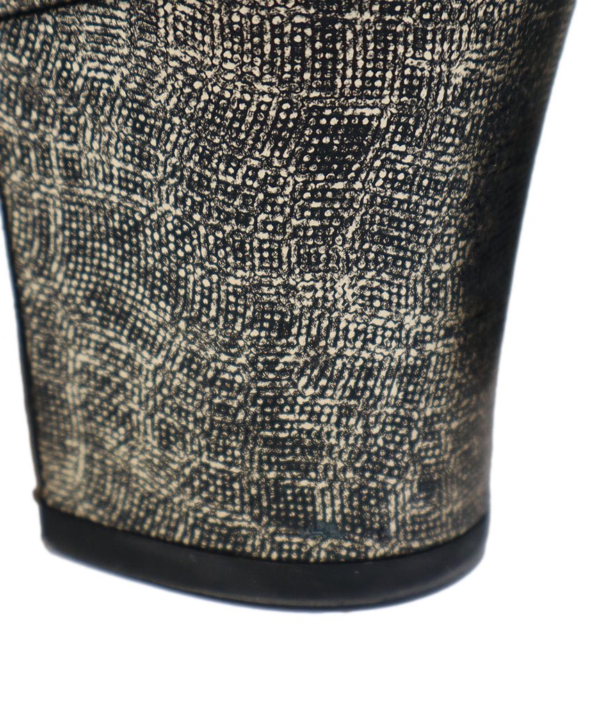 Chanel Gold & Black Leather Slingbacks sz 11.5 - Michael's Consignment NYC