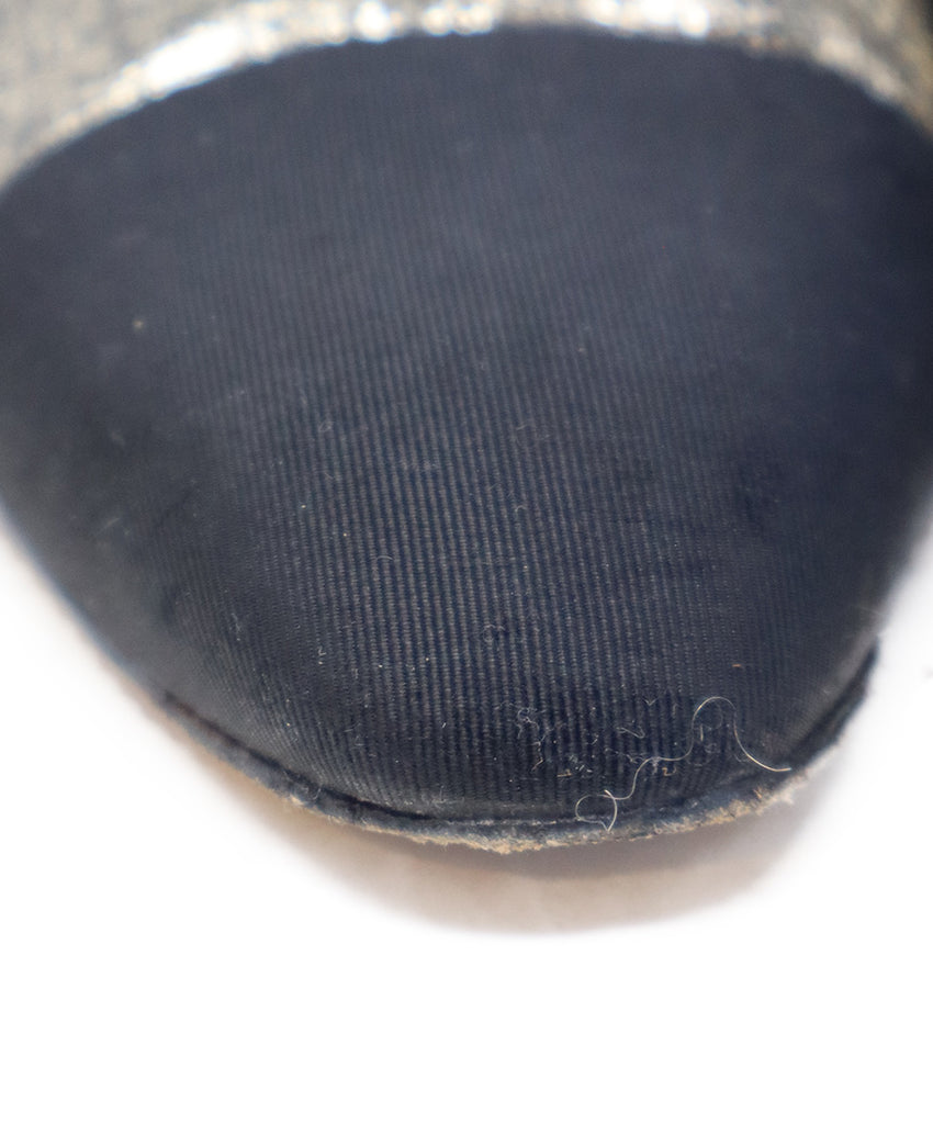 Chanel Gold & Black Leather Slingbacks sz 11.5 - Michael's Consignment NYC