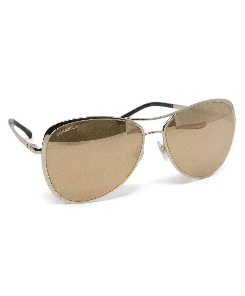 Chanel Metallic Gold Frame Sunglasses 