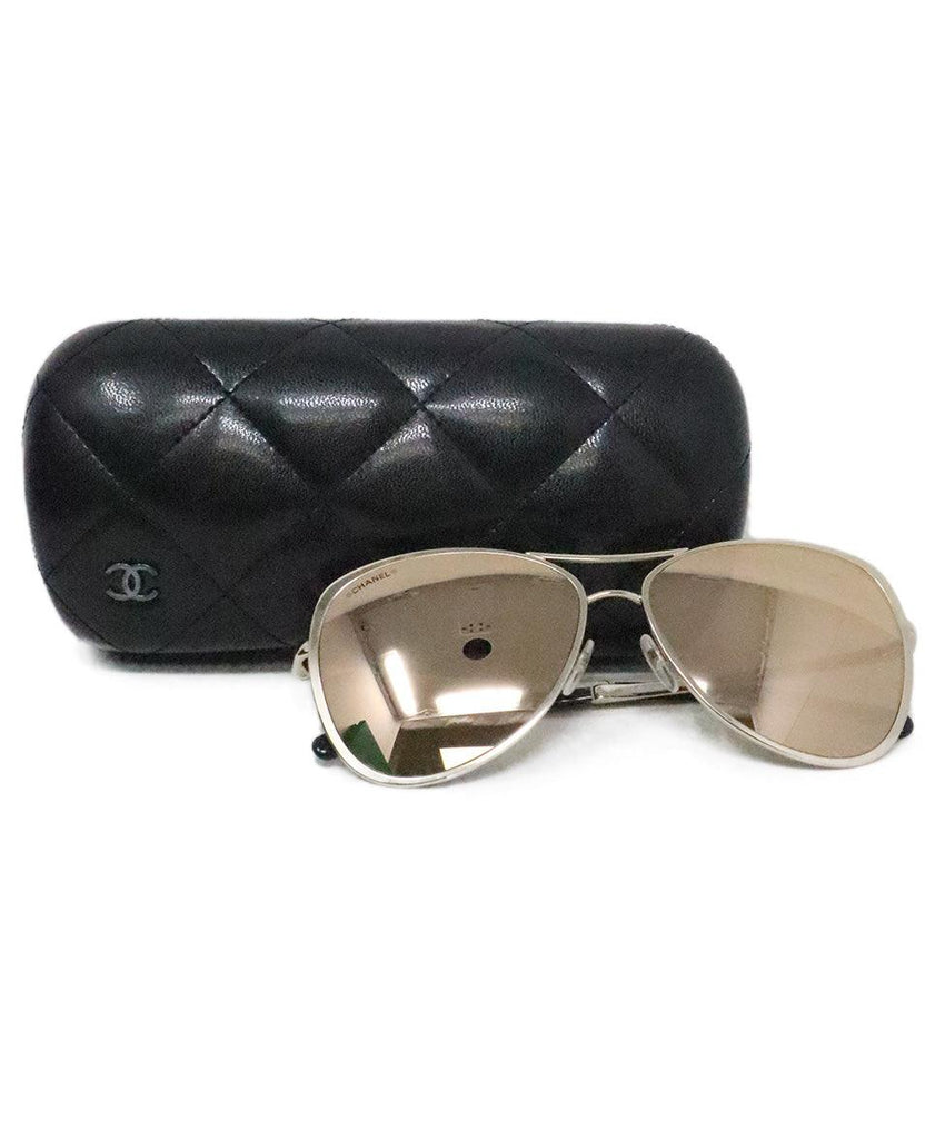 Chanel Metallic Gold Frame Sunglasses - Michael's Consignment NYC