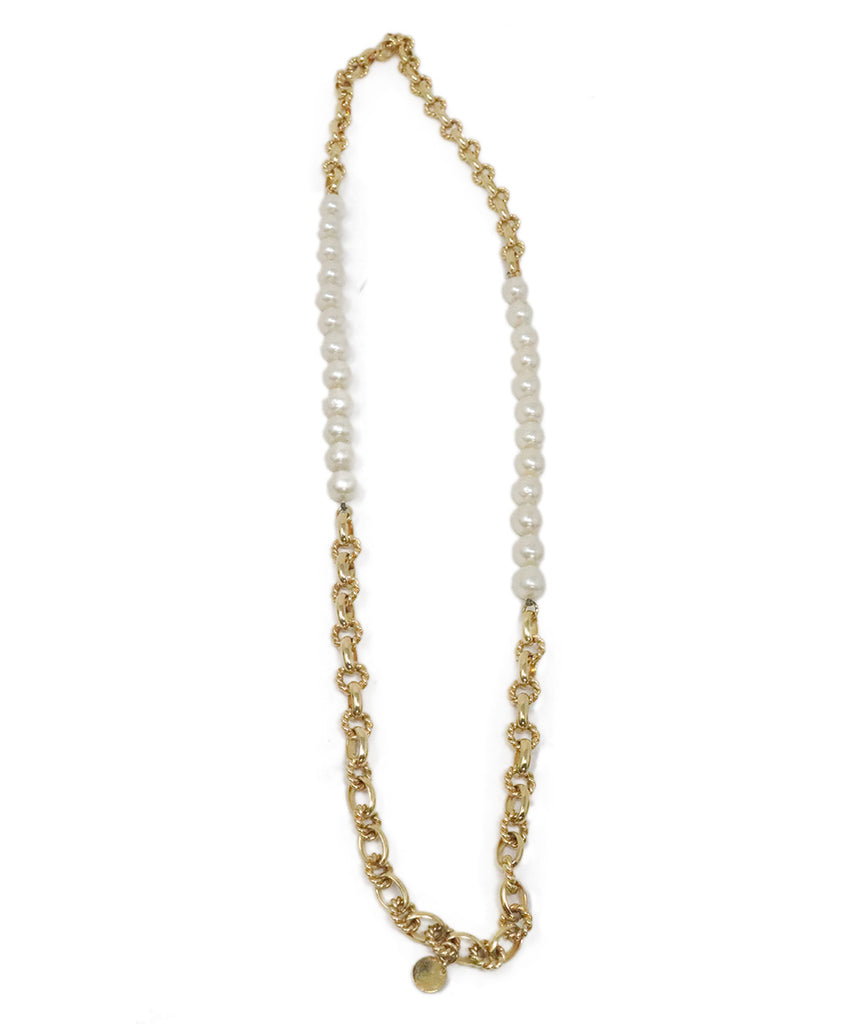 Chanel Gold & Pearl Chain Necklace 1