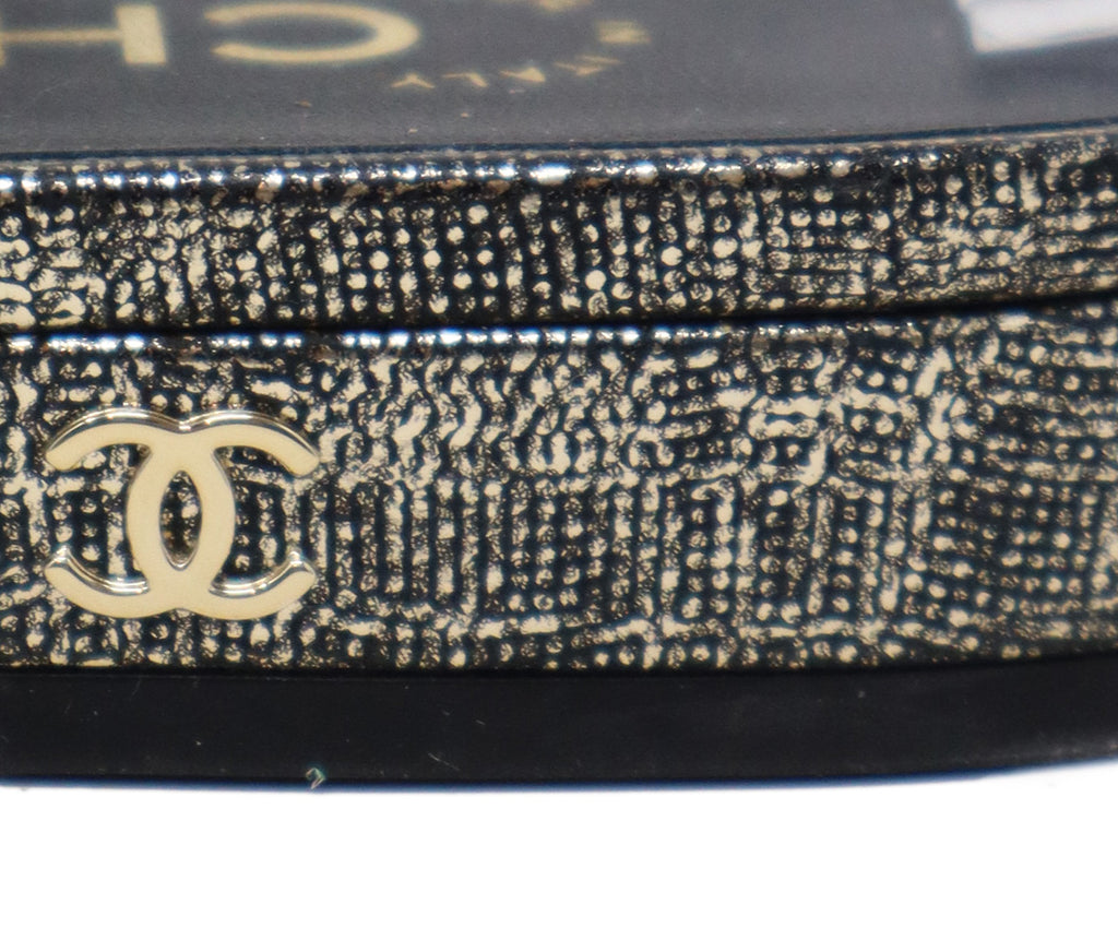 Chanel Gold Suede & Black Grosgrain Slingbacks 5