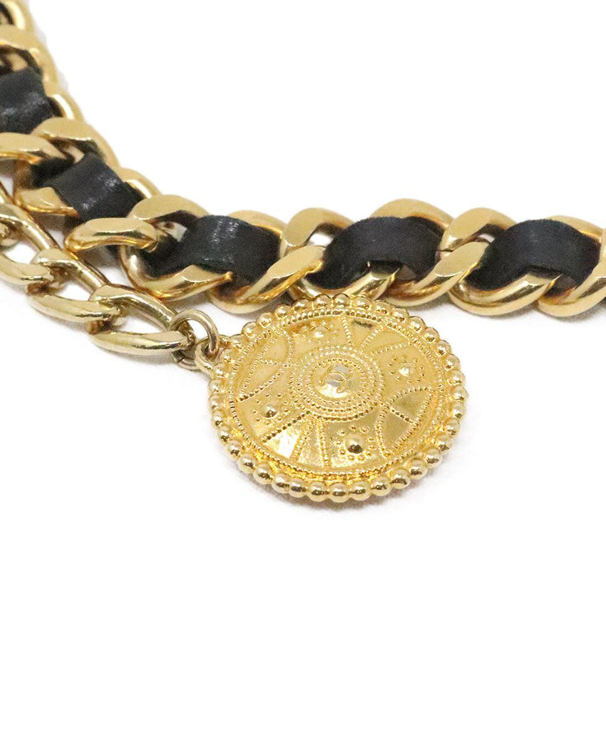 Chanel Vintage Gold Coin & Black Leather Belt - Michael's Consignment NYC
