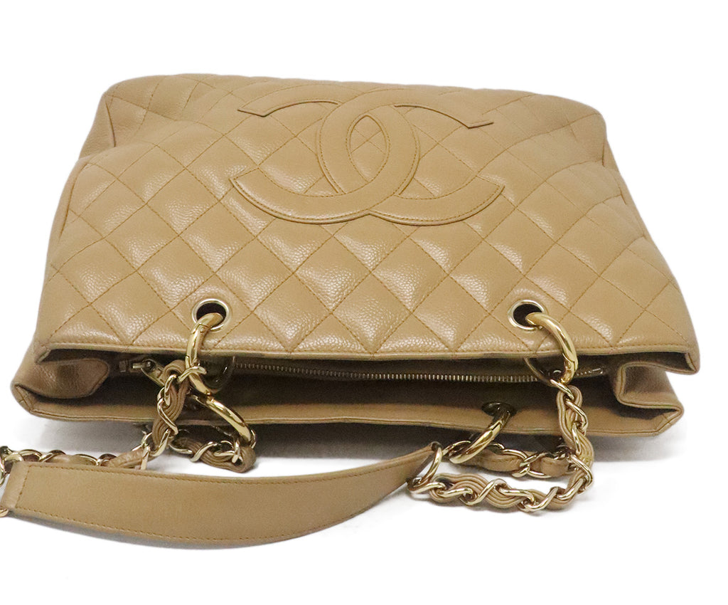 Chanel Tan Caviar Leather Grand Shopper Bag 4