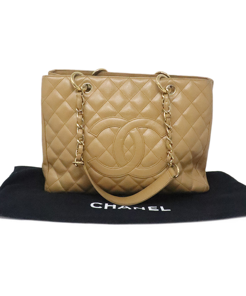 Chanel Tan Caviar Leather Grand Shopper Bag 5