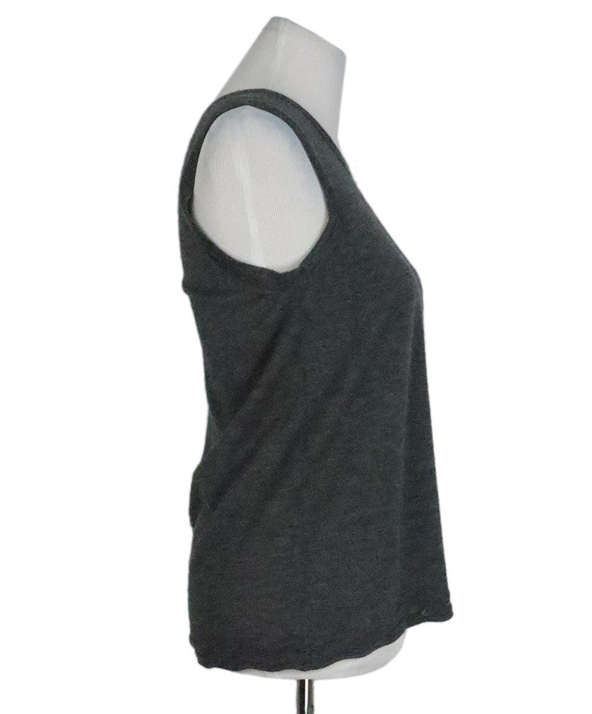 Chanel Charcoal Cashmere Sleeveless Top sz 10 - Michael's Consignment NYC