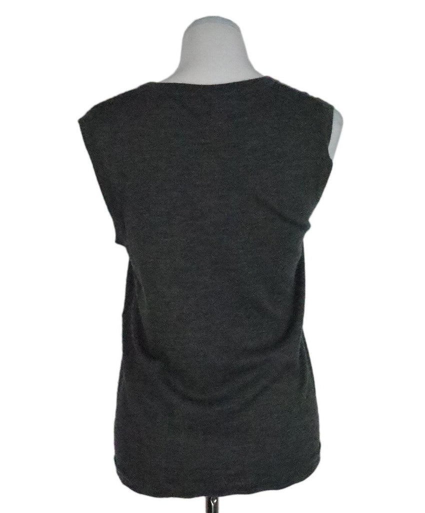 Chanel Charcoal Cashmere Sleeveless Top sz 10 - Michael's Consignment NYC