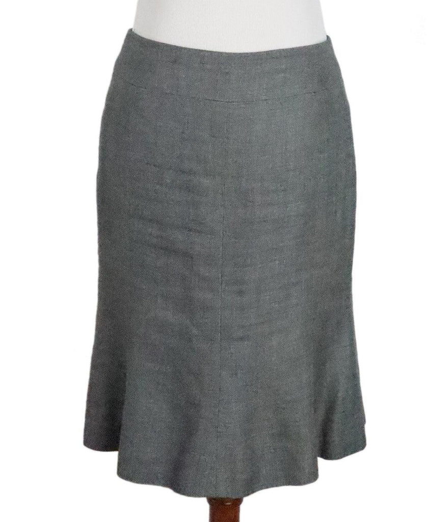 Chanel Grey Linen & Cashmere Skirt sz 6 - Michael's Consignment NYC