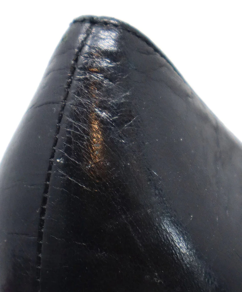 Chanel Vintage Black Leather Heels sz 8 - Michael's Consignment NYC