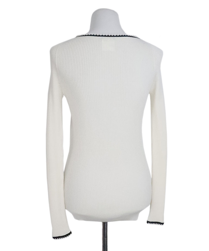 Chanel Ivory & Black Ribbed Sweater 2