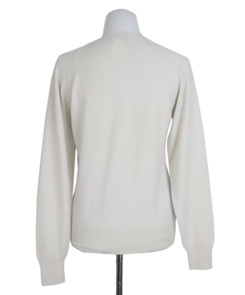 Chanel Ivory & Grey Print Cashmere Sweater 2