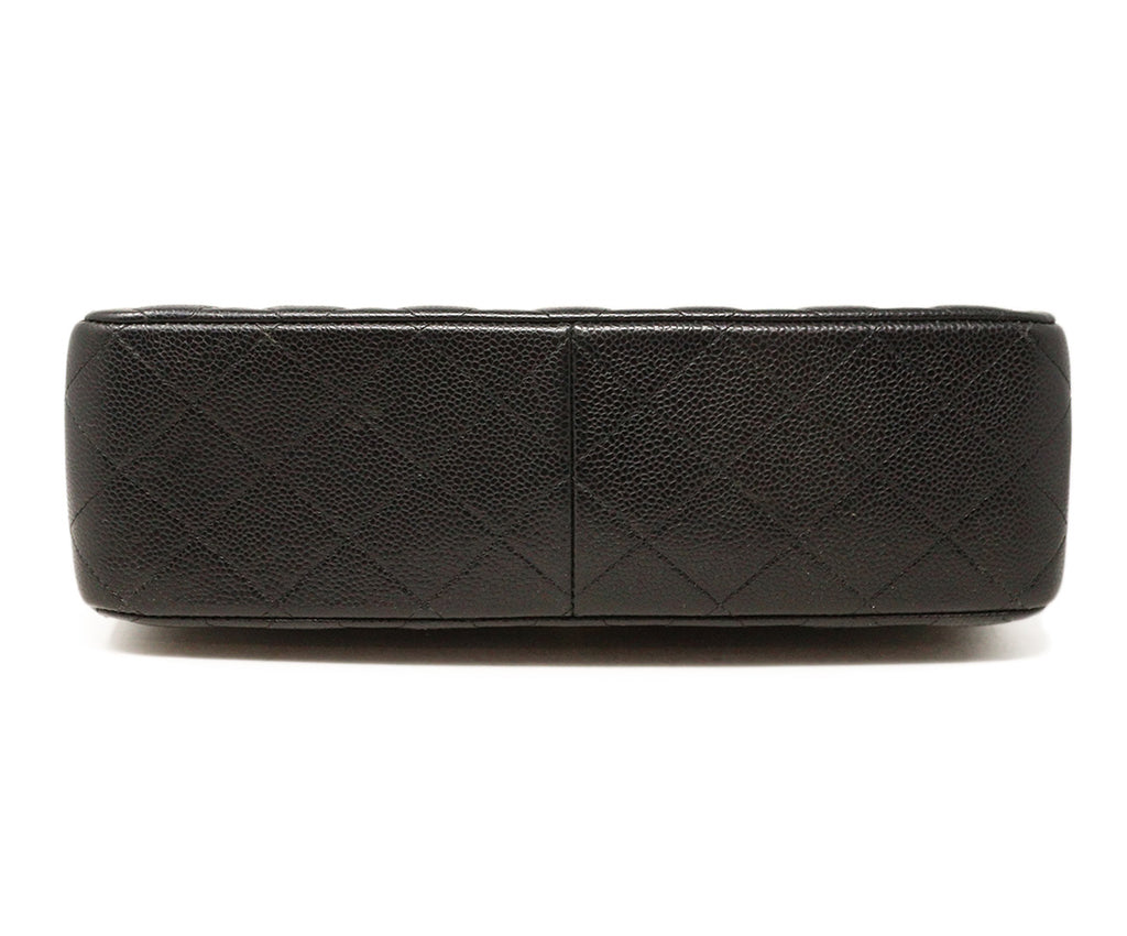 Chanel Black Caviar Leather Jumbo Classic Shoulder Bag 3