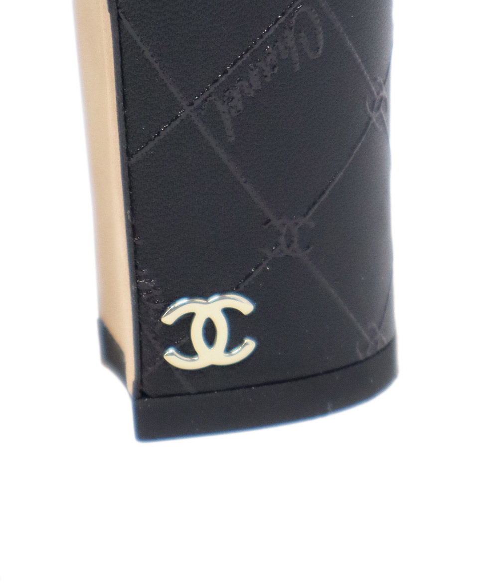 Chanel Black Quilted & Logo Print Slingbacks sz 6 l