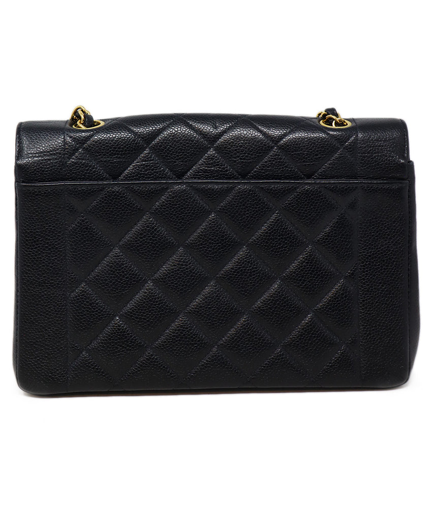 Chanel Vintage Black Caviar Leather Medium Diana Bag 2