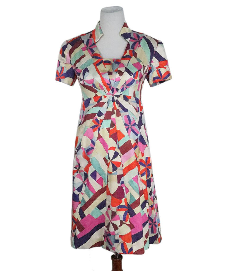 Chanel Multicolor Print Silk Dress 
