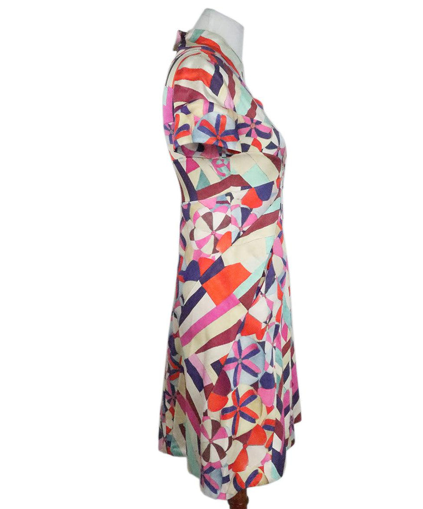 Chanel Multicolor Print Silk Dress sz 6 - Michael's Consignment NYC