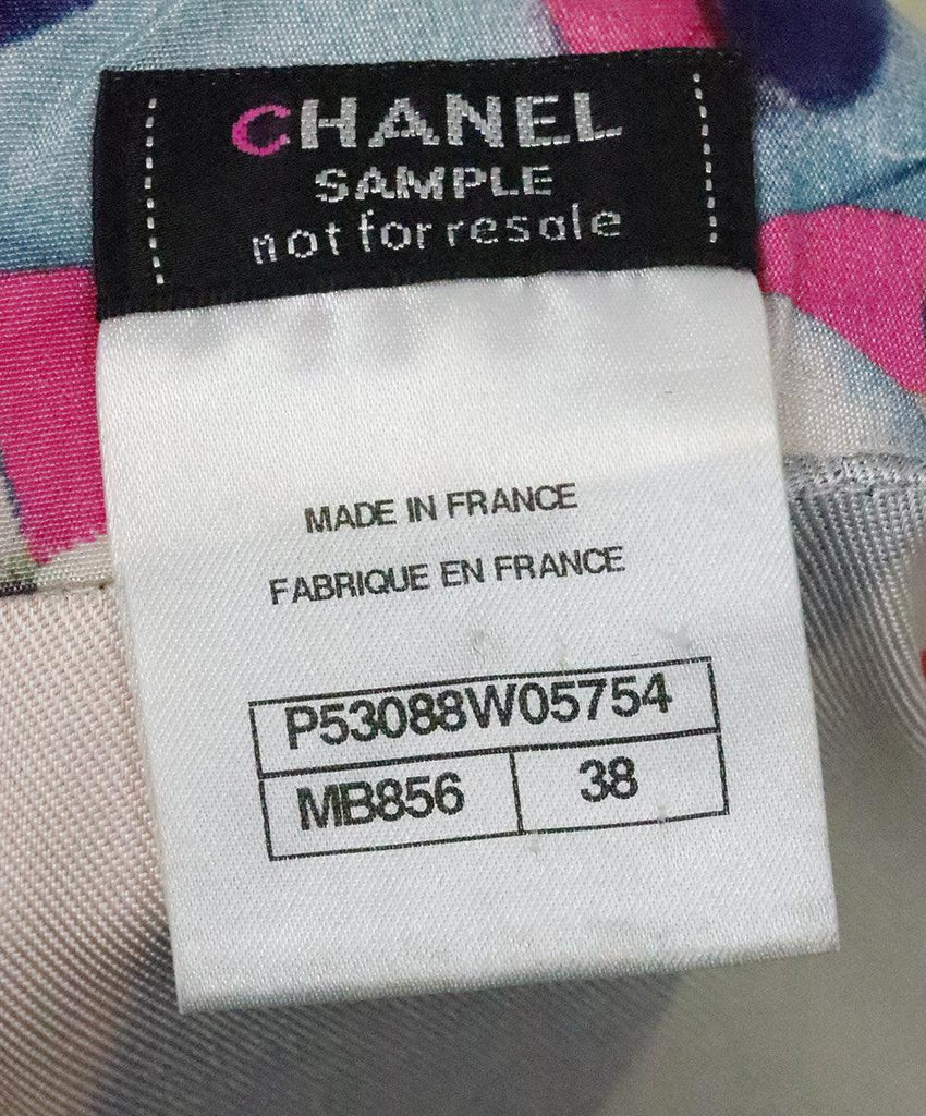 Chanel Multicolor Print Silk Dress sz 6 - Michael's Consignment NYC