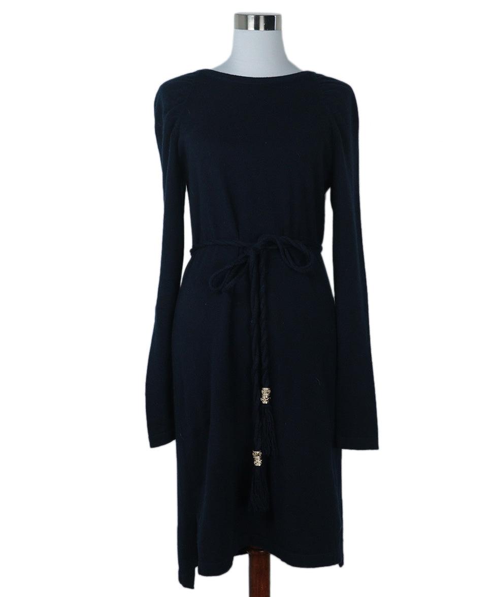 Chanel Navy Blue Cashmere Dress Sz 4