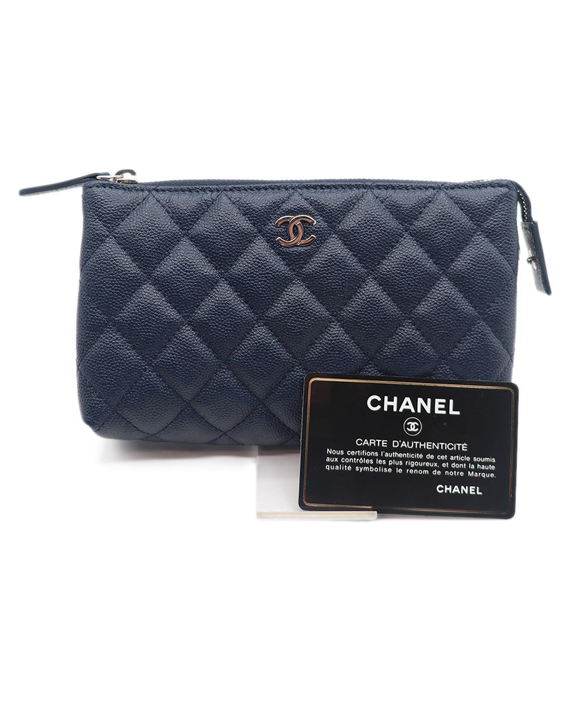 Chanel Navy Caviar Leather Cosmetic Pouch 5