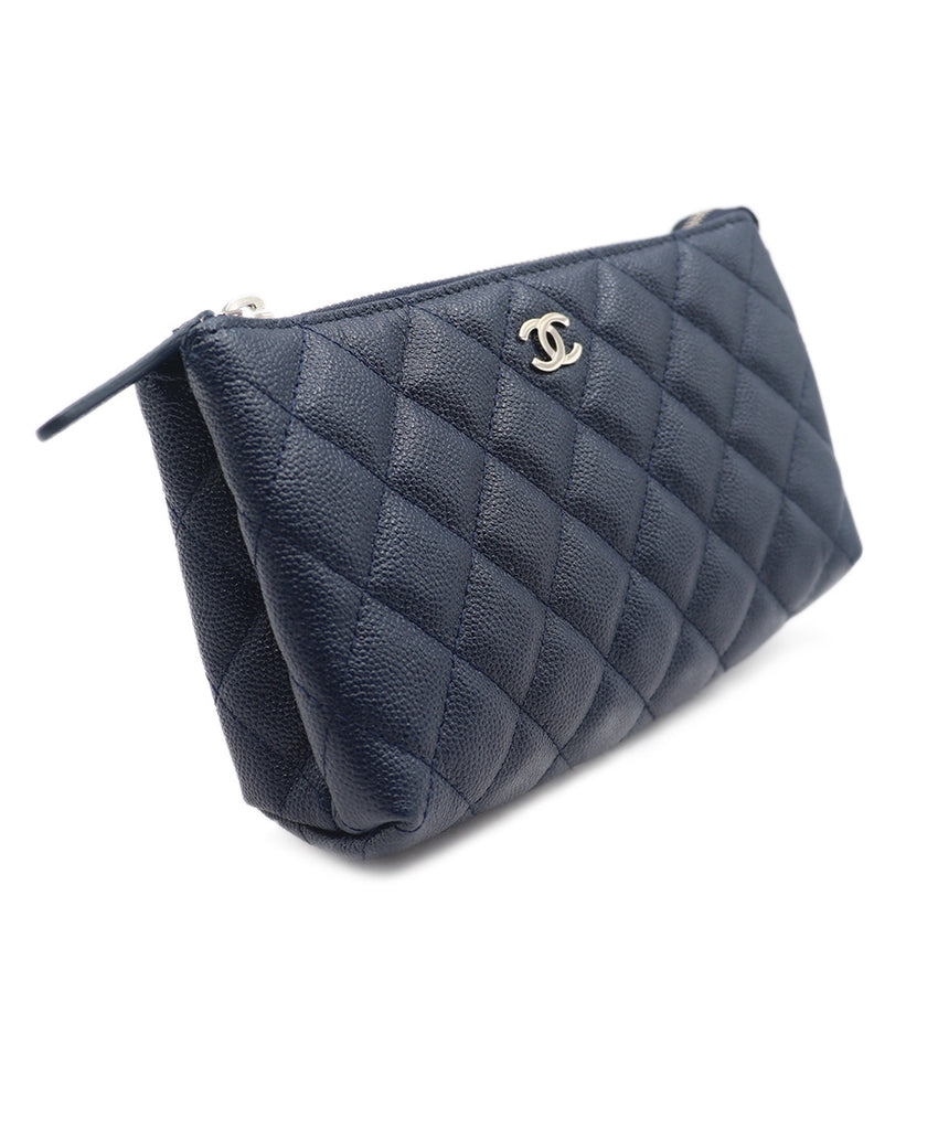 Chanel Navy Caviar Leather Cosmetic Pouch 1