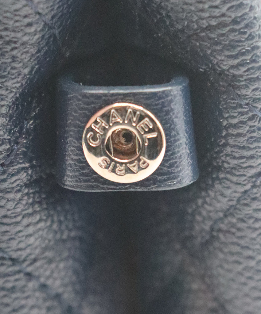 Chanel Navy Caviar Leather Cosmetic Pouch 10