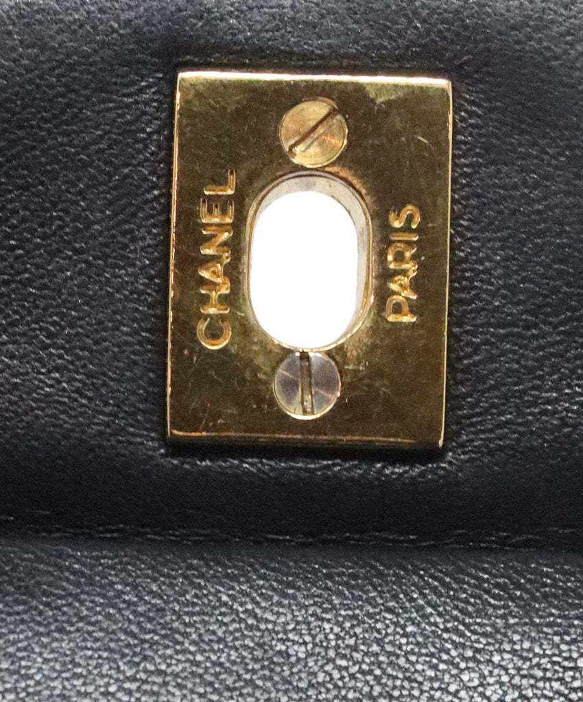 Chanel Vintage Navy Classic Medium Double Flap Bag 8