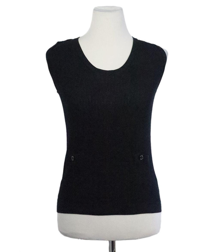 Chanel Navy Cotton Sleeveless Top sz 4 - Michael's Consignment NYC