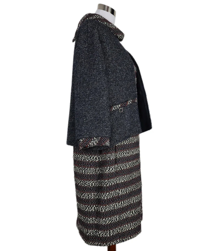 Chanel Blue White & Red Tweed Dress sz 14 - Michael's Consignment NYC