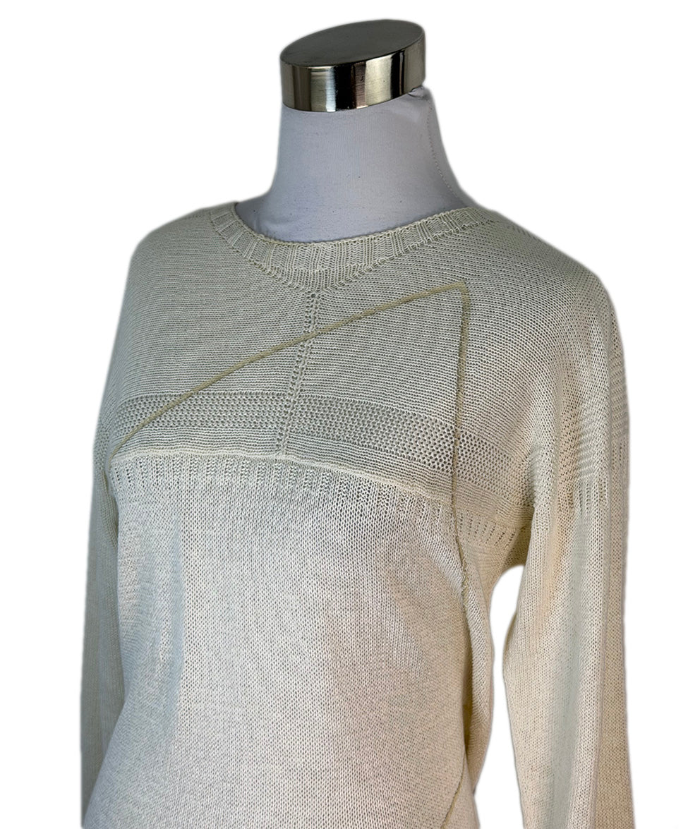 CHANEL Vネックセーター クリーム色 34 Chanel Cream Cotton Crewneck Sweater sz34 l Michael's Luxury