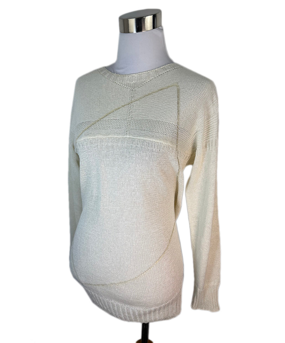 Chanel Cream Cotton Crewneck Sweater sz34 l Michael's Luxury