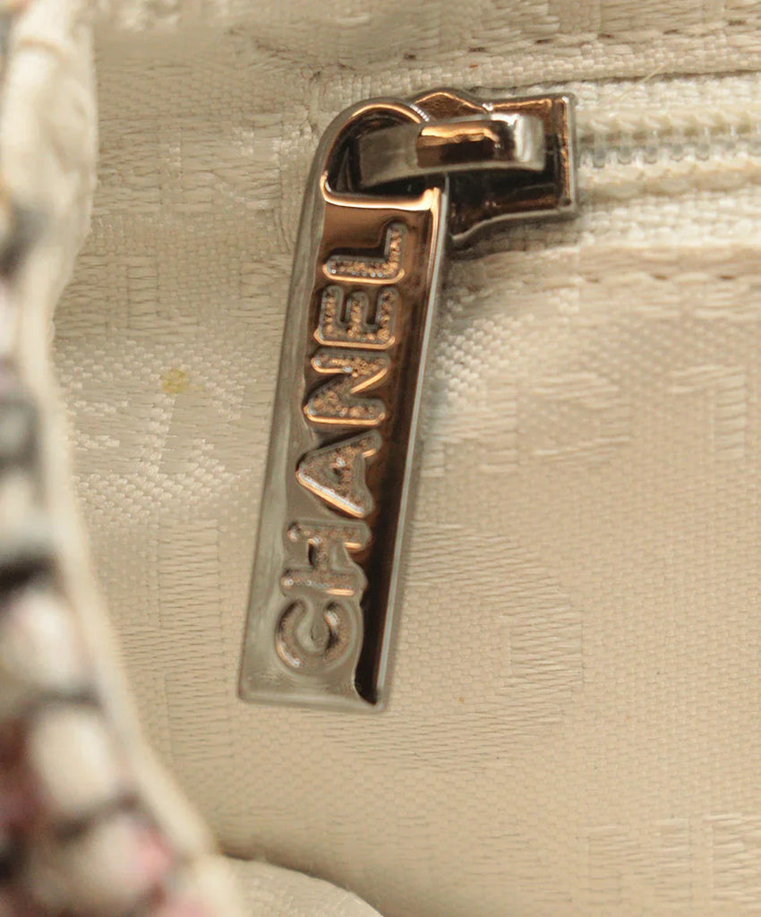 Chanel Pink & Grey Tweed Shoulder Bag - Michael's Consignment NYC