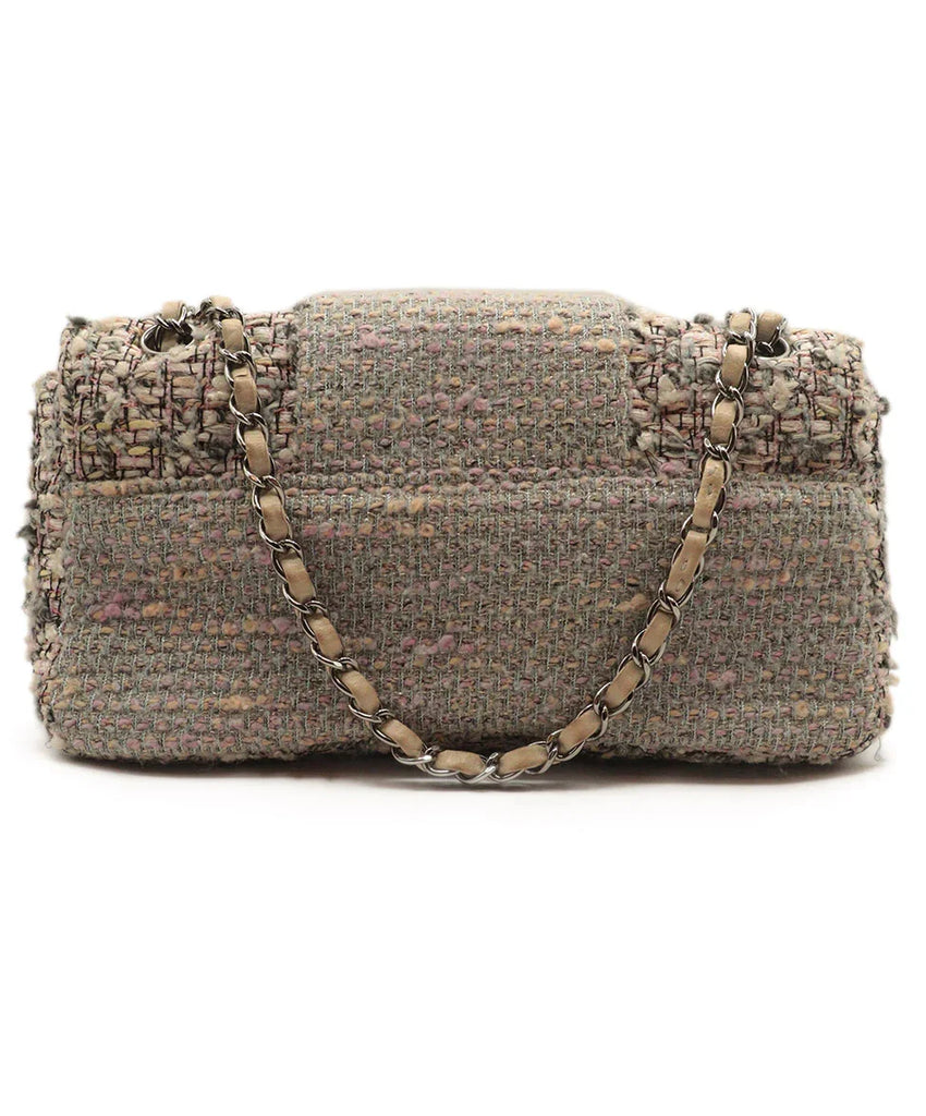 Chanel Pink & Grey Tweed Shoulder Bag - Michael's Consignment NYC
