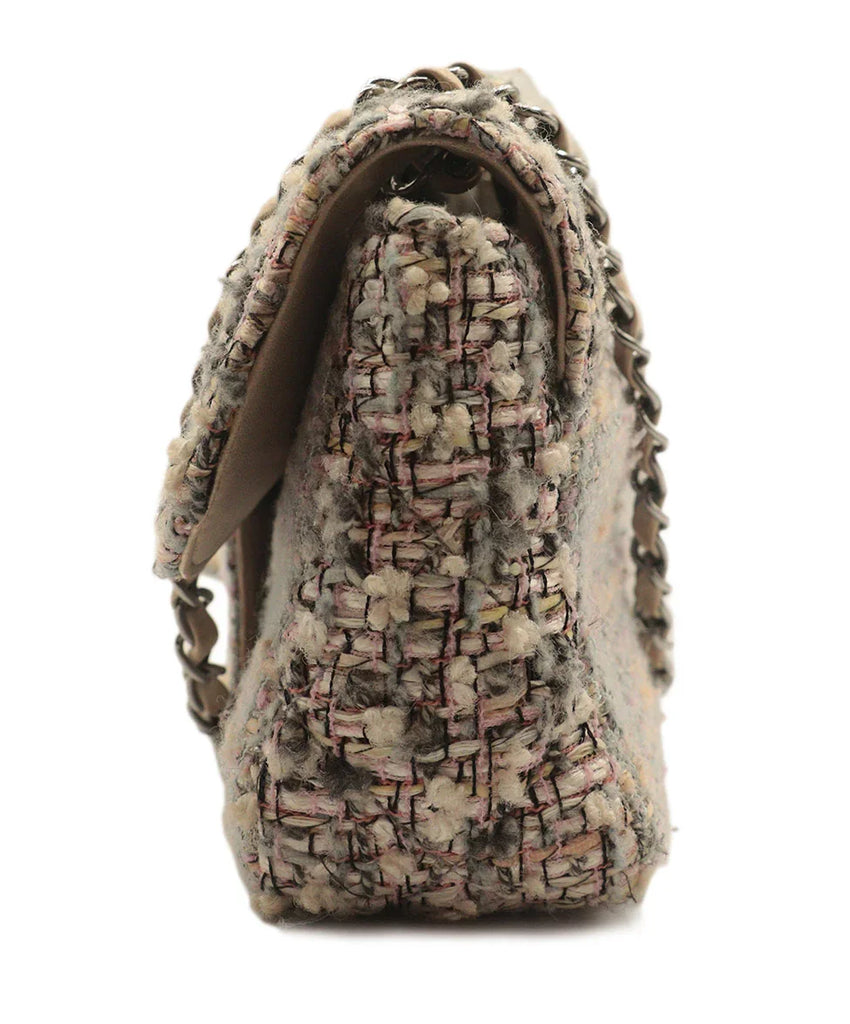 Chanel Pink & Grey Tweed Shoulder Bag - Michael's Consignment NYC