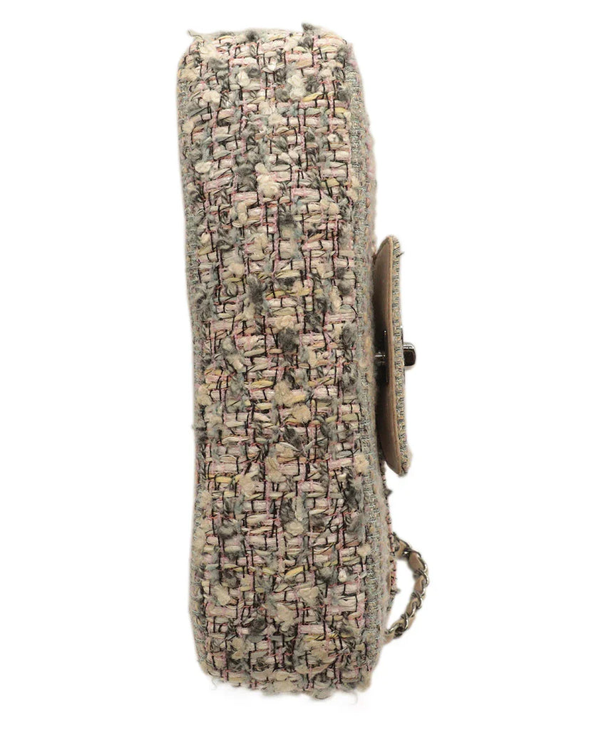 Chanel Pink & Grey Tweed Shoulder Bag - Michael's Consignment NYC