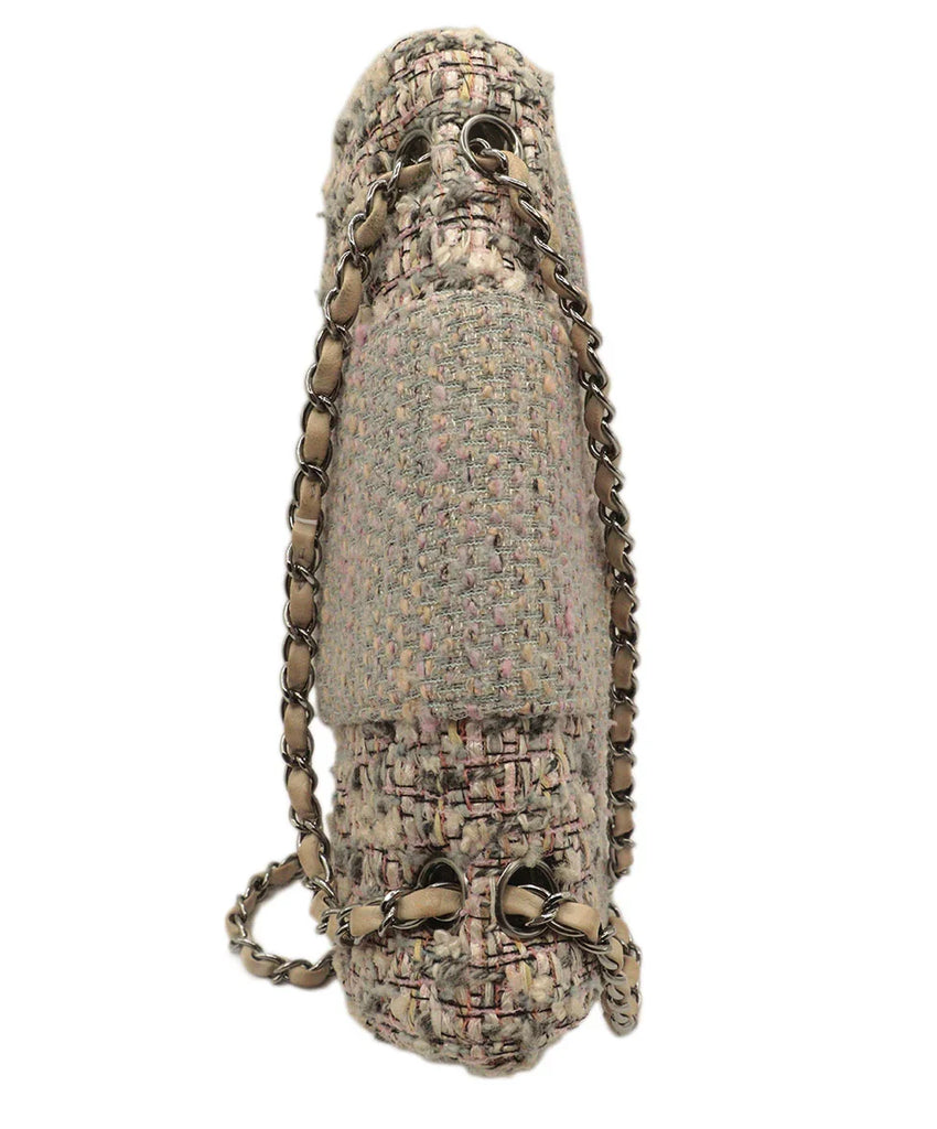 Chanel Pink & Grey Tweed Shoulder Bag - Michael's Consignment NYC