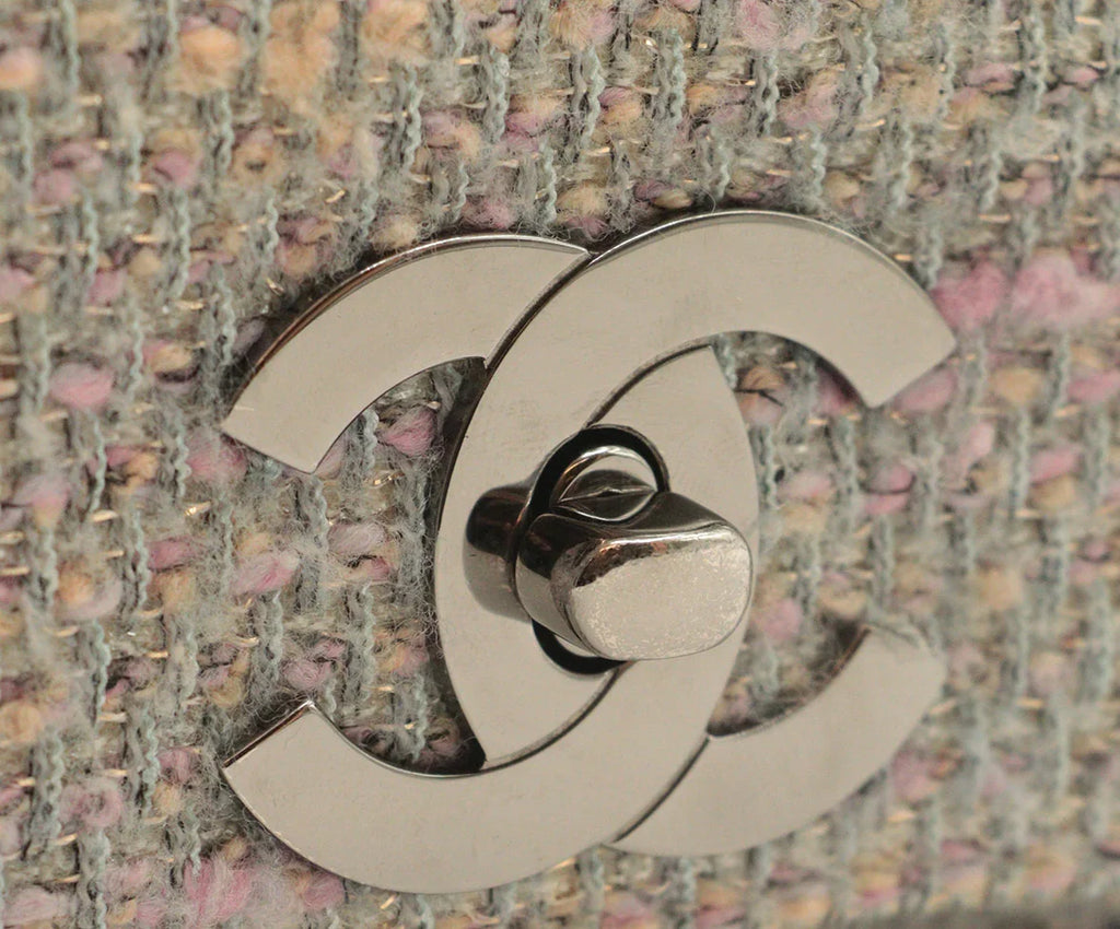 Chanel Pink & Grey Tweed Shoulder Bag - Michael's Consignment NYC