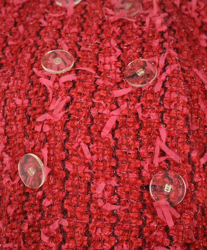 Chanel Fuchsia Tweed Fringe Blazer 4