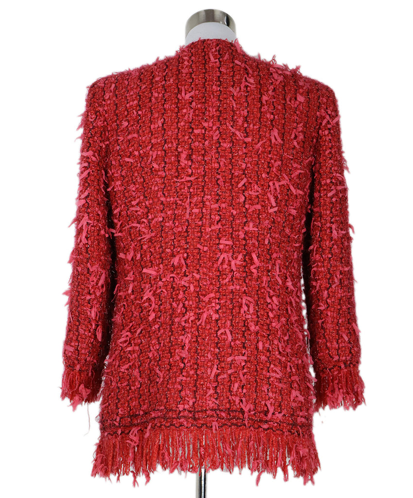 Chanel Fuchsia Tweed Fringe Blazer 2
