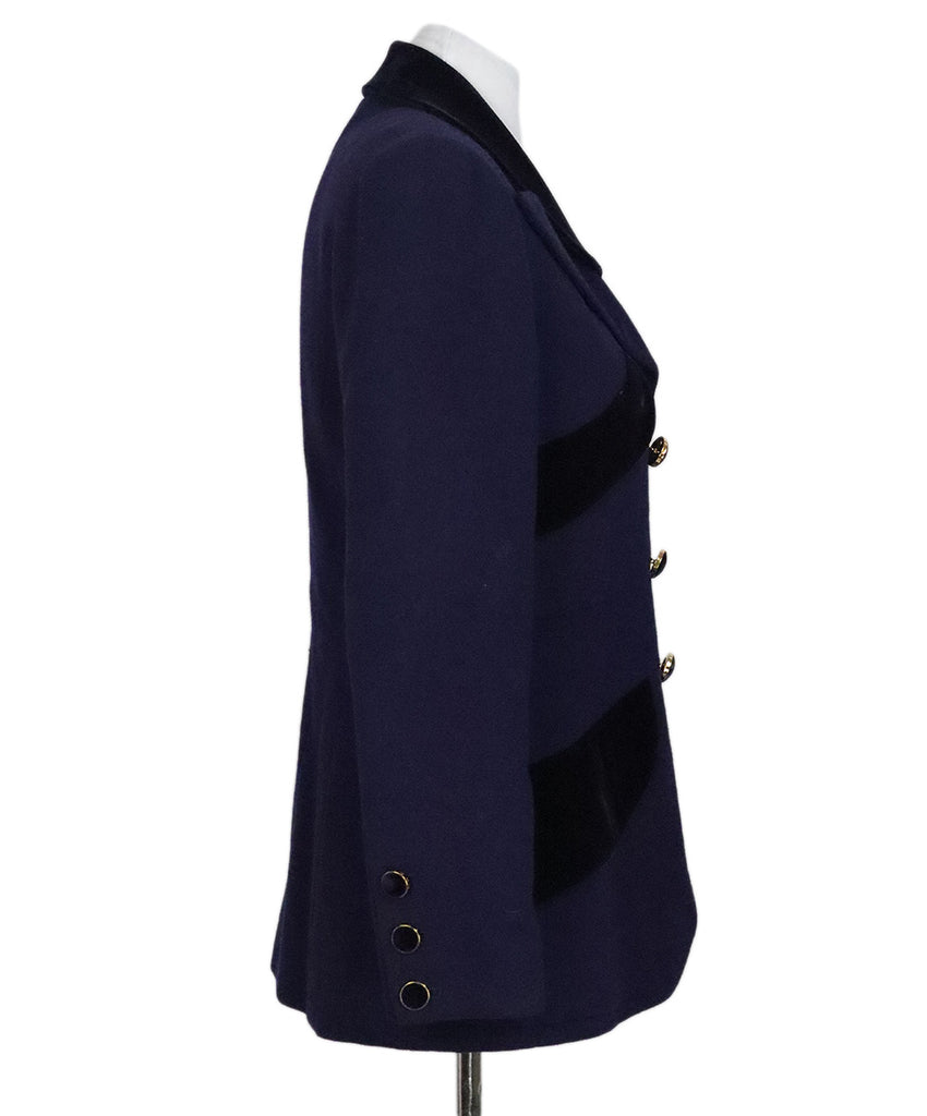 Chanel Purple Wool Velvet Skirt Suit 1
