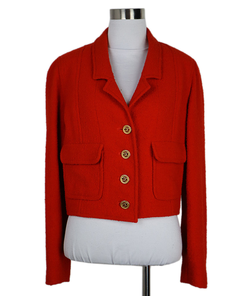 Chanel Red Wool Blazer 