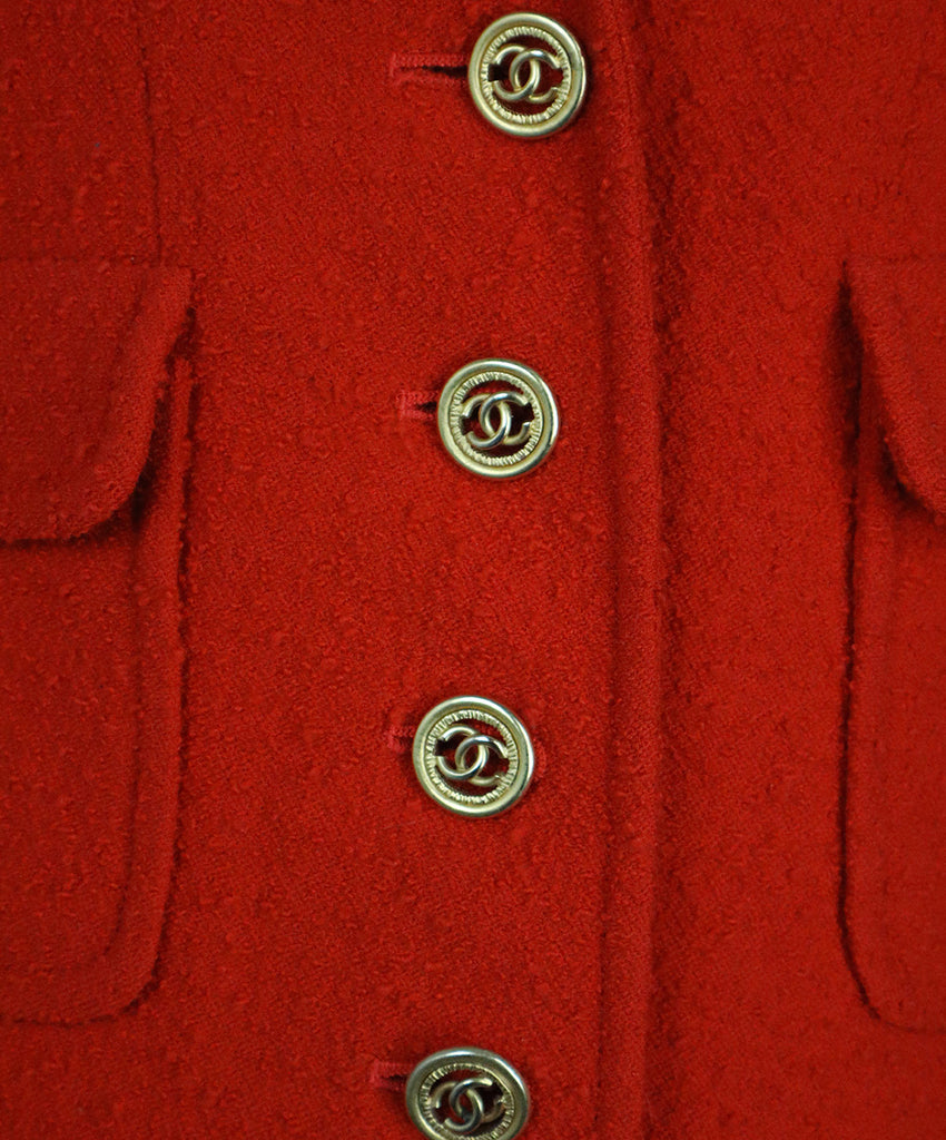 Chanel Red Wool Blazer 4
