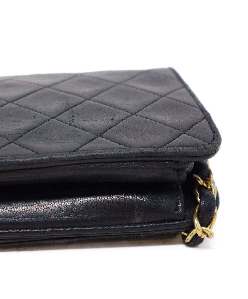 Chanel Vintage Black Leather Shoulder Bag l Michael's Luxury