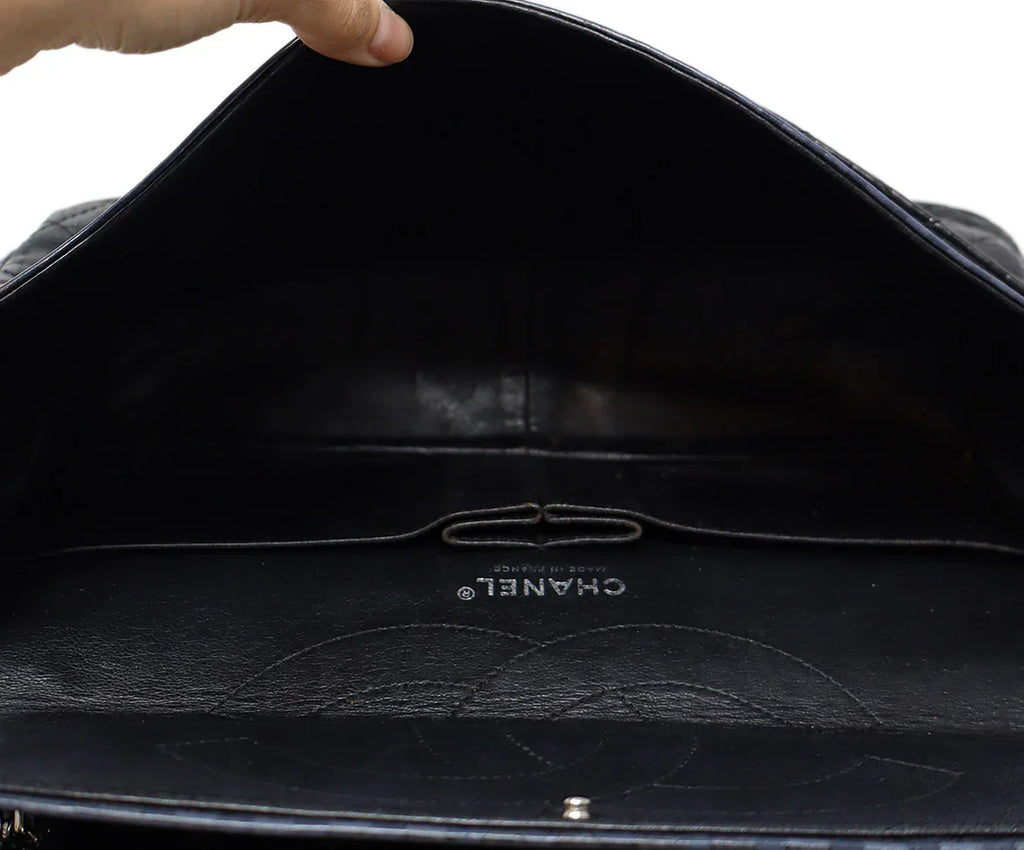 Chanel Grey Blue Striped Reissue Shoulder Bag - Michael's Consignment NYC