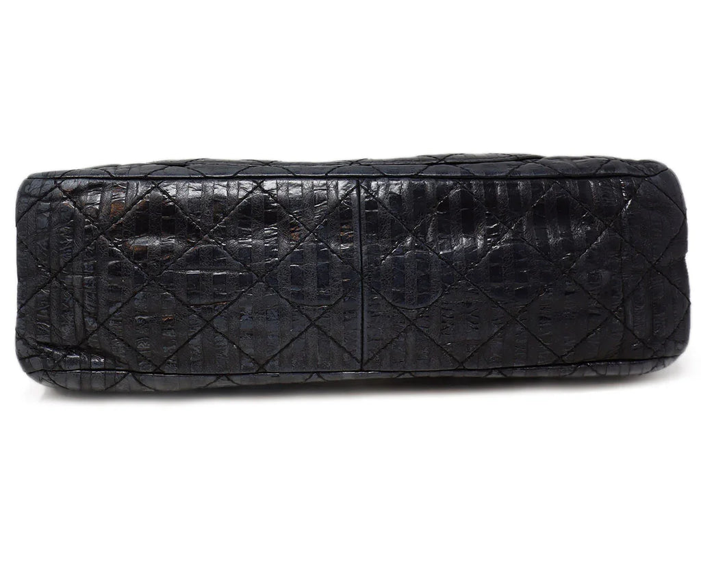 Chanel Grey Blue Striped Reissue Shoulder Bag - Michael's Consignment NYC