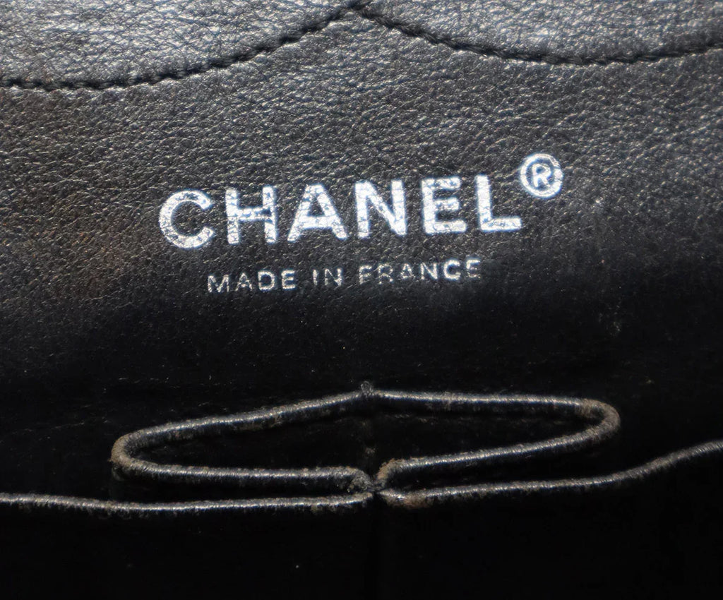 Chanel Grey Blue Striped Reissue Shoulder Bag - Michael's Consignment NYC