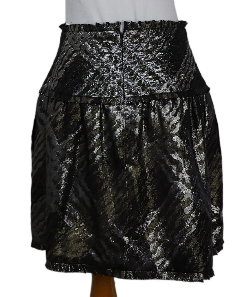 Chanel Metallic Pewter Silk Skirt sz 6 - Michael's Consignment NYC