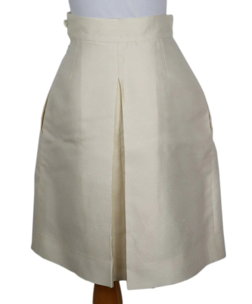 Chanel Ivory Silk & Cotton Skirt sz 4 - Michael's Consignment NYC